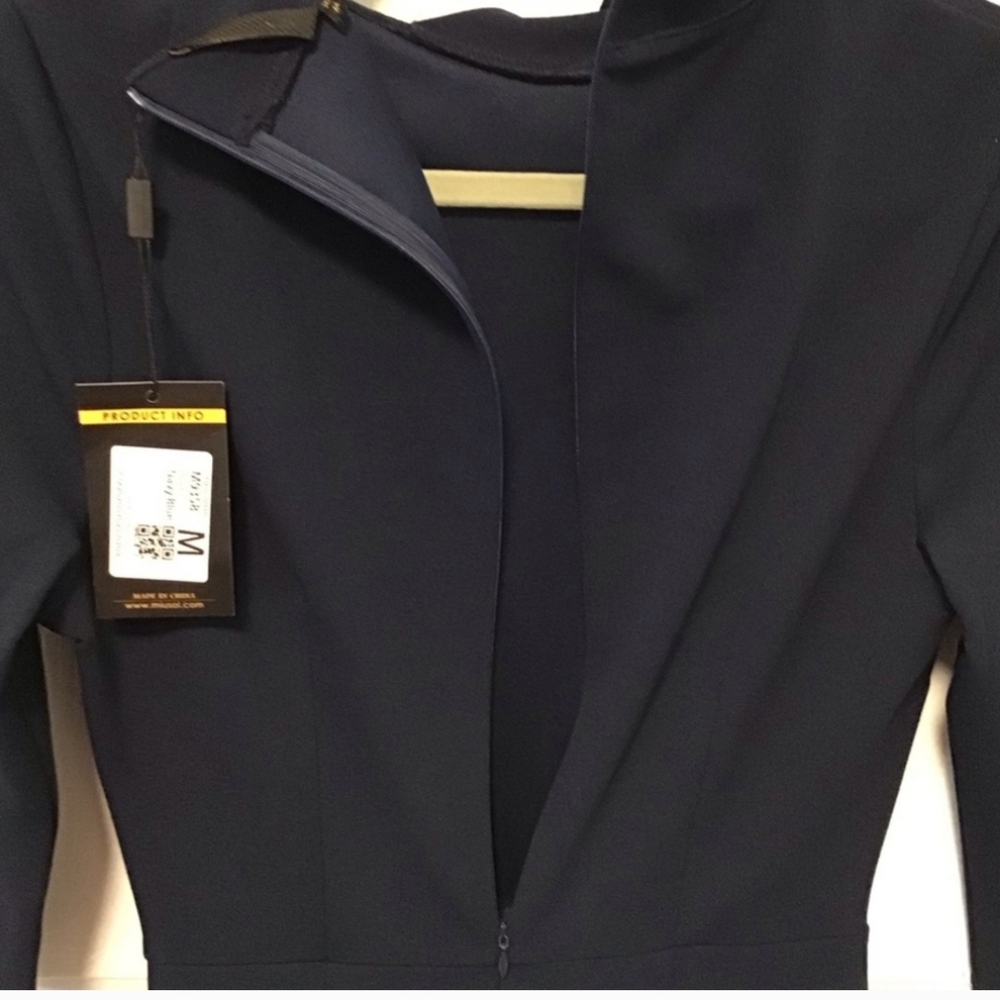 NWT Women's Miusol Retro Half Collar Ruffle 2/3 Sleeve Cocktail Pencil Dress - Picture 6 of 12